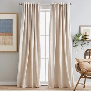 NEW Sanctuary Set of Two Lined Linen Curtain Panels